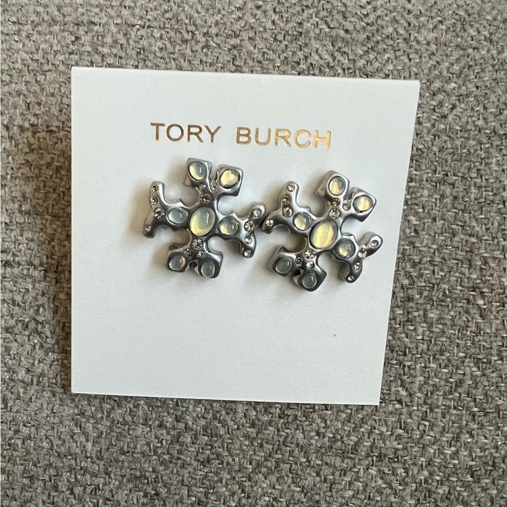 Tory Burch Silver Earrings   NEW